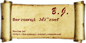 Berzsenyi József névjegykártya