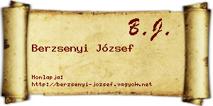 Berzsenyi József névjegykártya