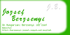 jozsef berzsenyi business card